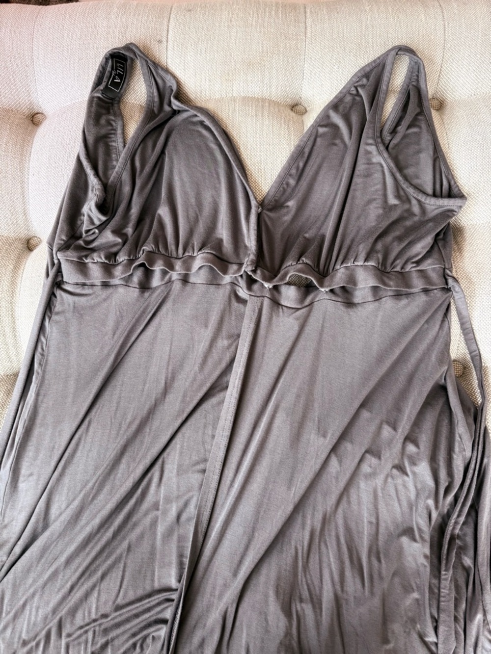 JULIET LABOR & POSTPARTUM GOWN - charcoal grey, full figure